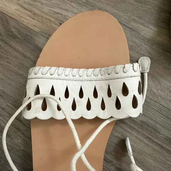 Jack Rogers White Ruby Ankle Tie Sandals - Picture 4 of 8